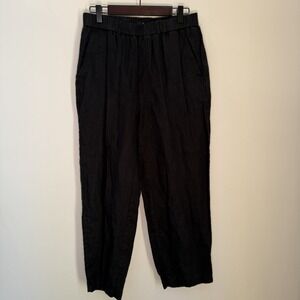 Quince 100% European Linen Cropped Pants Women S Black